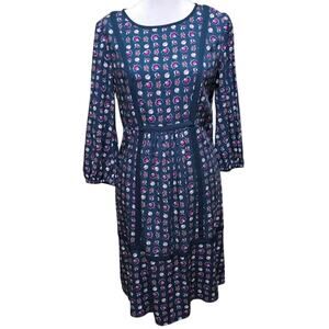 Boden Midi Dress Green Luna Heritage Praire Womens Size 6R NWT